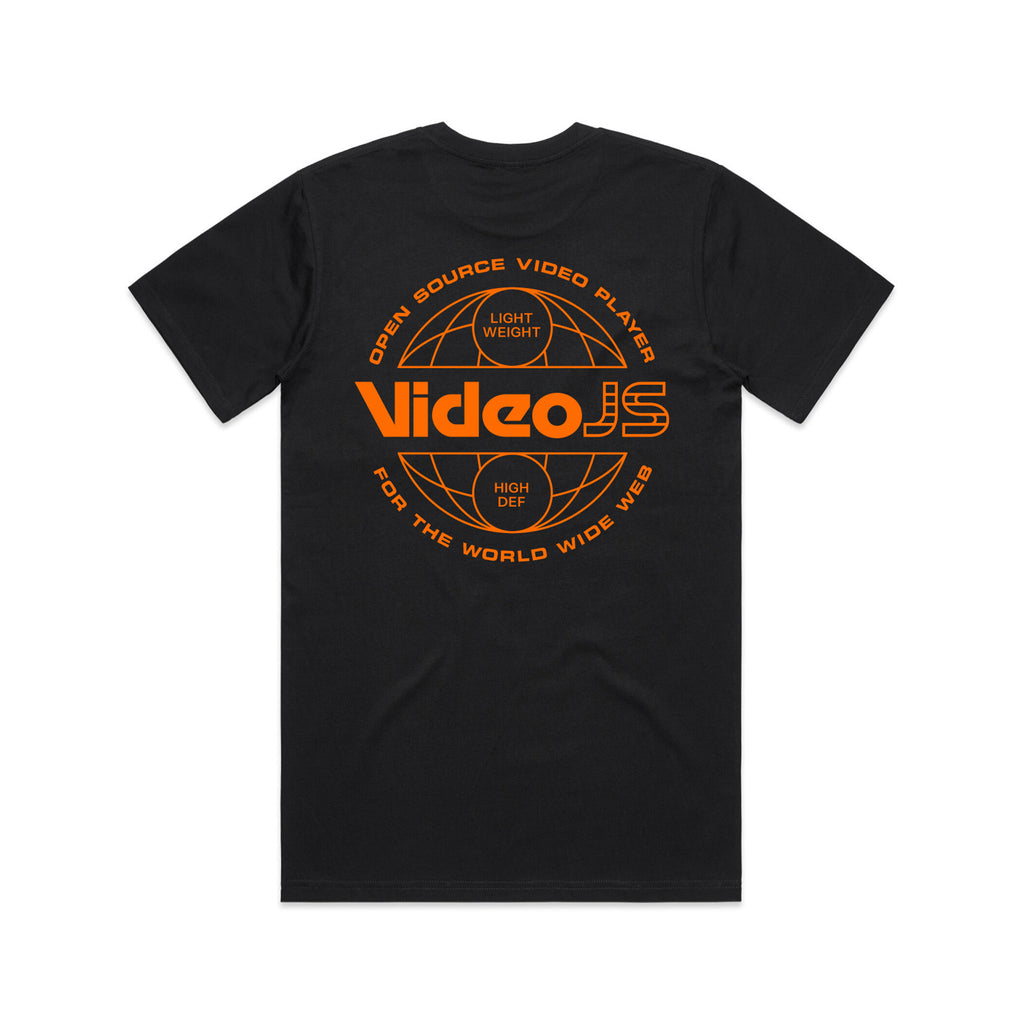 Video.js globe pocket tee