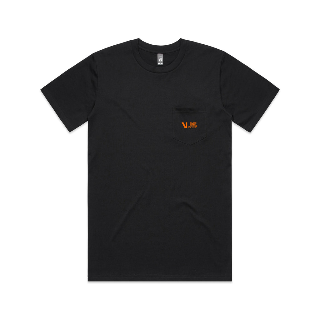 Video.js globe pocket tee